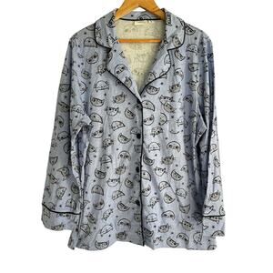 Great Northwest Indigo Women’s Size XL 100% Cotton Cat Novelty Print Sleepshirt‎